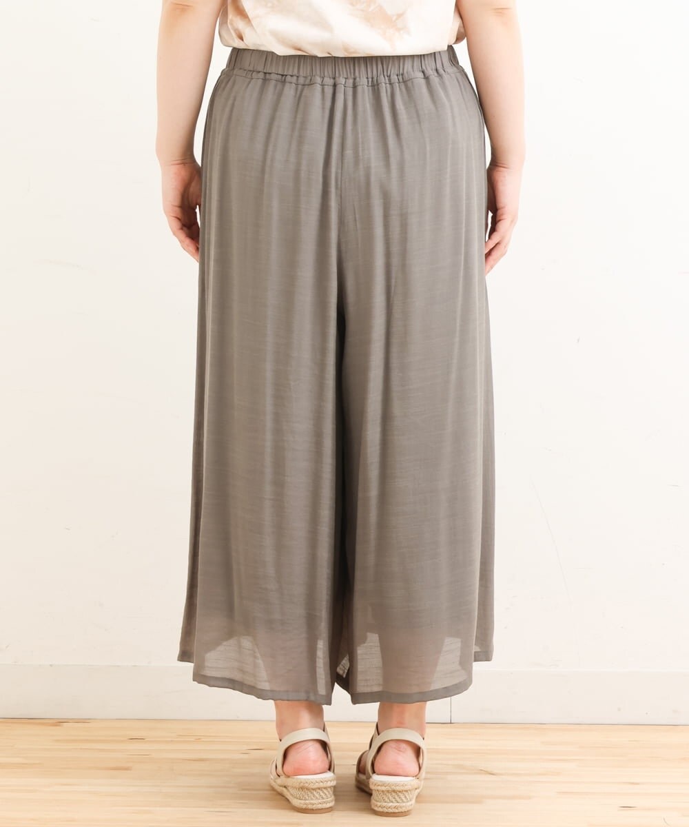 OLLFS23085 eur3(エウルキューブ) 【大きいサイズ】スラブワイドパンツ カーキ(36)