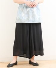 OLLFS23085 eur3(エウルキューブ) 【大きいサイズ】スラブワイドパンツ ブラック(94)