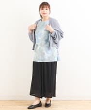 OLLFS23085 eur3(エウルキューブ) 【大きいサイズ】スラブワイドパンツ ブラック(94)
