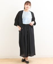 OLLFS23085 eur3(エウルキューブ) 【大きいサイズ】スラブワイドパンツ ブラック(94)