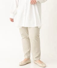 OLLFV11089 eur3(エウルキューブ) 【大きいサイズ】さらさらストレッチストレートパンツ ライトグレー(91)