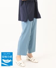OLLGA17119 eur3(エウルキューブ) 【大きいサイズ/接触冷感】カノコタックテーパードパンツ ライトブルー(50)