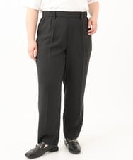 OLLGA17119 eur3(エウルキューブ) 【大きいサイズ/接触冷感】カノコタックテーパードパンツ ブラック(94)