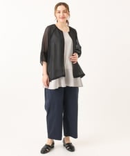 OLLGA21129 eur3(エウルキューブ) 【WEB先行販売】【大きいサイズ/接触冷感】ストレッチクロスコクーンパンツ ネイビー(57)