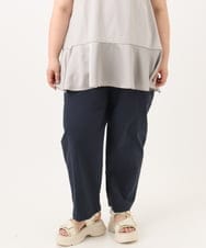 OLLGA21129 eur3(エウルキューブ) 【WEB先行販売】【大きいサイズ/接触冷感】ストレッチクロスコクーンパンツ ネイビー(57)