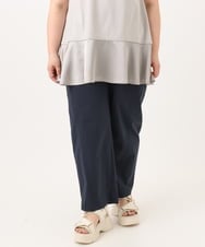 OLLGA21129 eur3(エウルキューブ) 【WEB先行販売】【大きいサイズ/接触冷感】ストレッチクロスコクーンパンツ ネイビー(57)