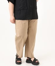 OLLGA21129 eur3(エウルキューブ) 【WEB先行販売】【大きいサイズ/接触冷感】ストレッチクロスコクーンパンツ ベージュ(82)