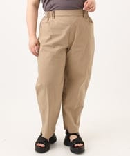OLLGA21129 eur3(エウルキューブ) 【WEB先行販売】【大きいサイズ/接触冷感】ストレッチクロスコクーンパンツ ベージュ(82)