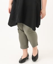 OLLGA23089 eur3(エウルキューブ) 【シリーズ累計販売2万枚！/大きいサイズ】さらさらストレッチカットレングステーパードパンツ カーキ(36)
