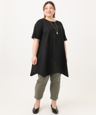 OLLGA23089 eur3(エウルキューブ) 【シリーズ累計販売2万枚！/大きいサイズ】さらさらストレッチカットレングステーパードパンツ カーキ(36)