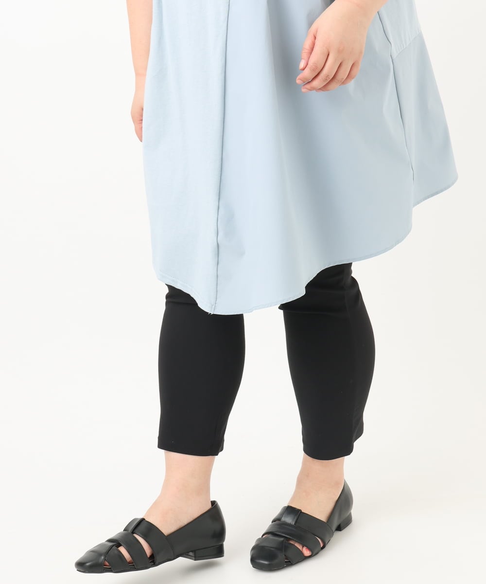 OLLGA26089 eur3(エウルキューブ) 【大きいサイズ/接触冷感】サマーハイパーカットレングスパンツ ブラック(94)