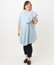 OLLGA26089 eur3(エウルキューブ) 【大きいサイズ/接触冷感】サマーハイパーカットレングスパンツ ブラック(94)