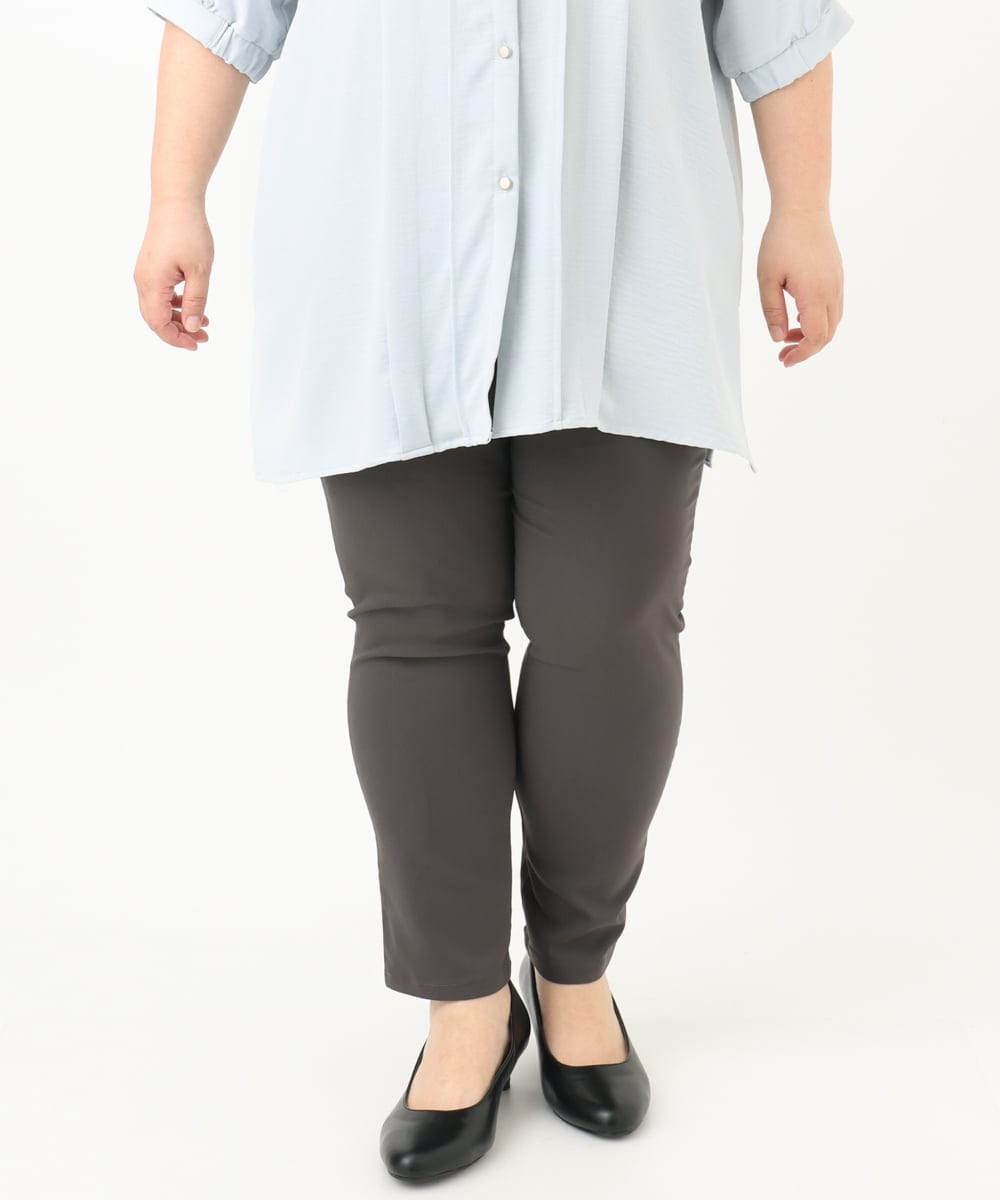 OLLGA27089 eur3(エウルキューブ) 【大きいサイズ/接触冷感】サマーハイパーストレッチパンツ ダークグレー(93)