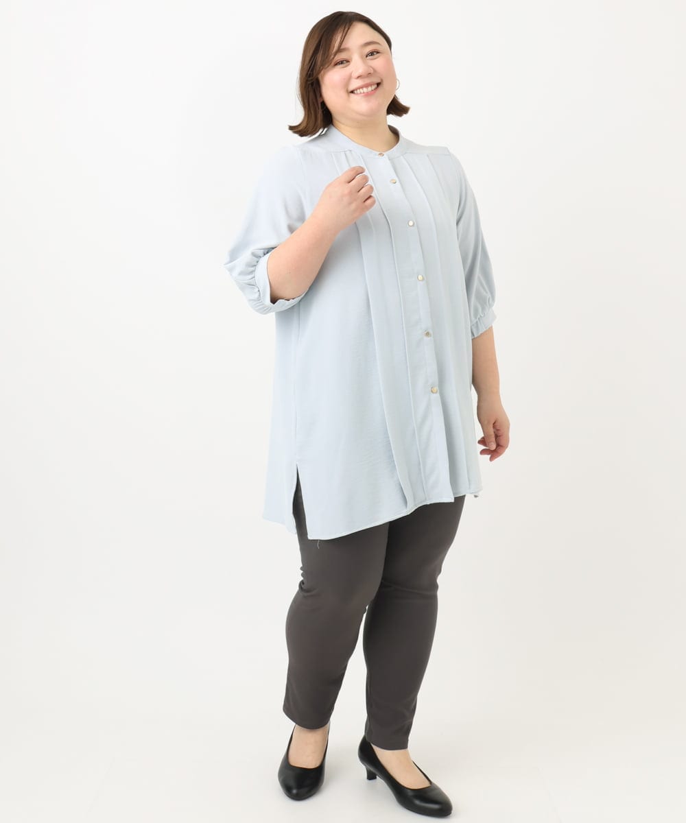 OLLGA27089 eur3(エウルキューブ) 【大きいサイズ/接触冷感】サマーハイパーストレッチパンツ ダークグレー(93)