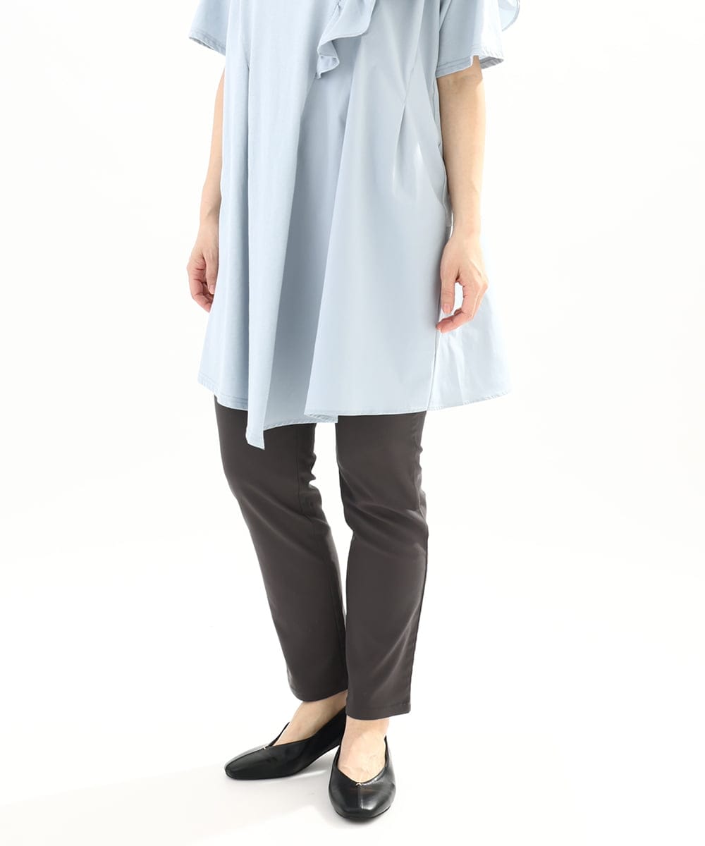OLLGA27089 eur3(エウルキューブ) 【大きいサイズ/接触冷感】サマーハイパーストレッチパンツ ダークグレー(93)