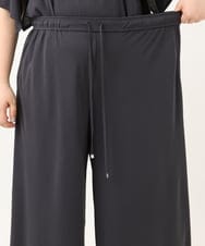 OLLGA30089 eur3(エウルキューブ) 【WEB先行販売】【大きいサイズ/セットアップ対応】接触冷感ジャージーワイドパンツ ダークグレー(93)