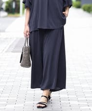 OLLGA30089 eur3(エウルキューブ) 【WEB先行販売】【大きいサイズ/セットアップ対応】接触冷感ジャージーワイドパンツ ダークグレー(93)