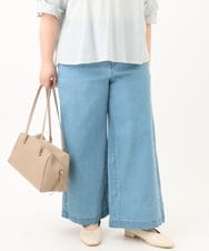OLLGA34129 eur3(エウルキューブ) 【WEB先行販売】【大きいサイズ/機能素材アイテム】撥水加工デニム ライトブルー(50)
