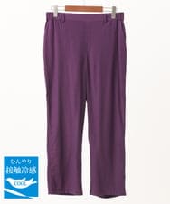 OLLGA41119 eur3(エウルキューブ) 【WEB先行販売】【大きいサイズ/接触冷感】コードピケソフトストレッチパンツ パープル(63)