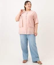 OLLGA43099 eur3(エウルキューブ) 【大きいサイズ/接触冷感】ストレートワイドデニムパンツ ライトブルー(50)