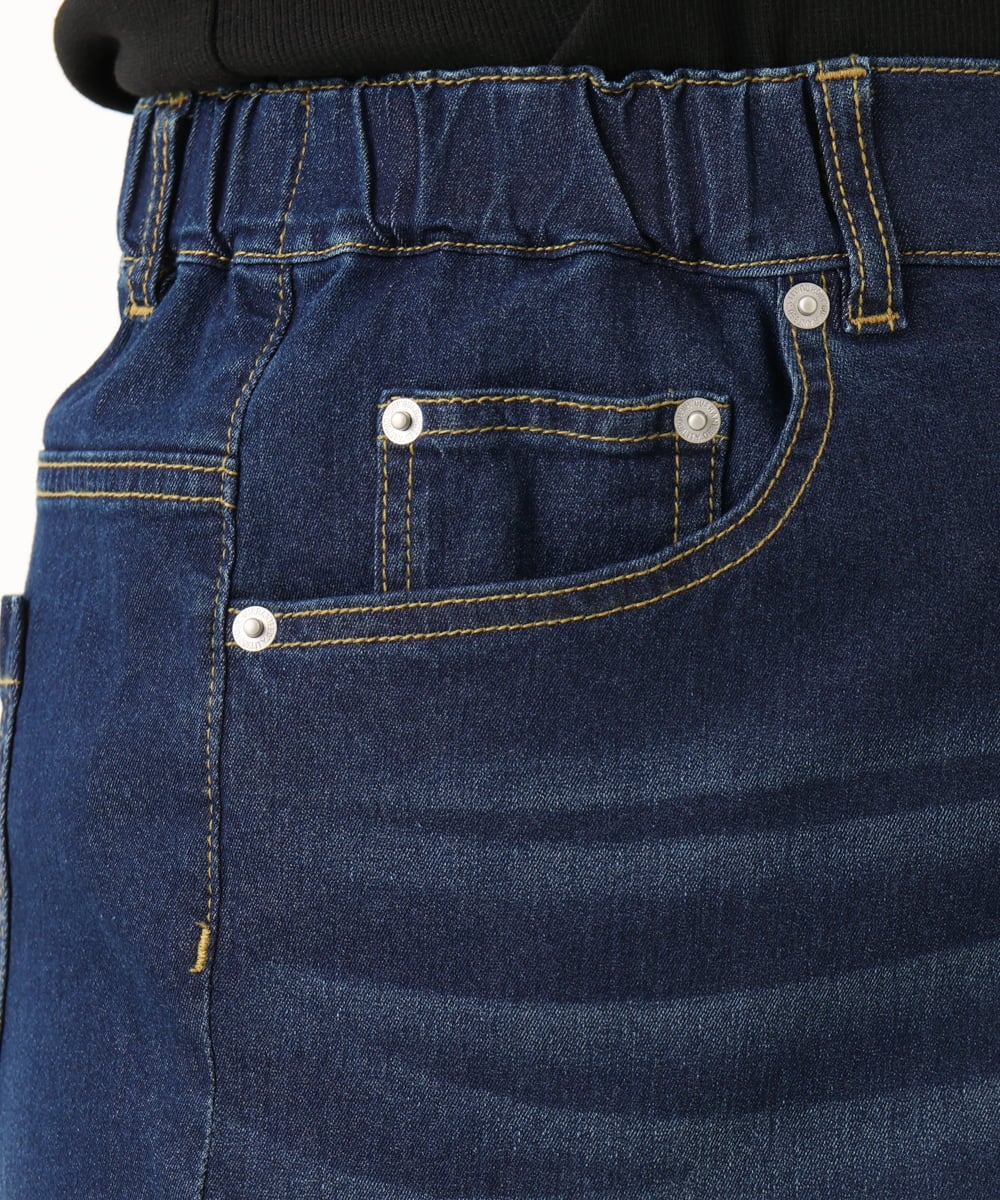OLLGA43099 eur3(エウルキューブ) 【大きいサイズ/接触冷感】ストレートワイドデニムパンツ ネイビー(57)
