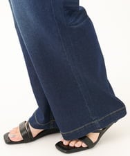 OLLGA43099 eur3(エウルキューブ) 【大きいサイズ/接触冷感】ストレートワイドデニムパンツ ネイビー(57)
