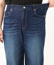 OLLGA43099 eur3(エウルキューブ) 【大きいサイズ/接触冷感】ストレートワイドデニムパンツ ネイビー(57)
