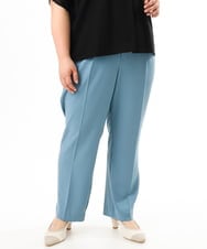 OLLGD08119 eur3(エウルキューブ) 【大きいサイズ/機能素材】洗えるカノコセンタープレスパンツ ライトブルー