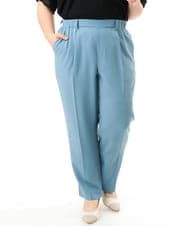 OLLGD08119 eur3(エウルキューブ) 【大きいサイズ/機能素材】洗えるカノコセンタープレスパンツ ライトブルー