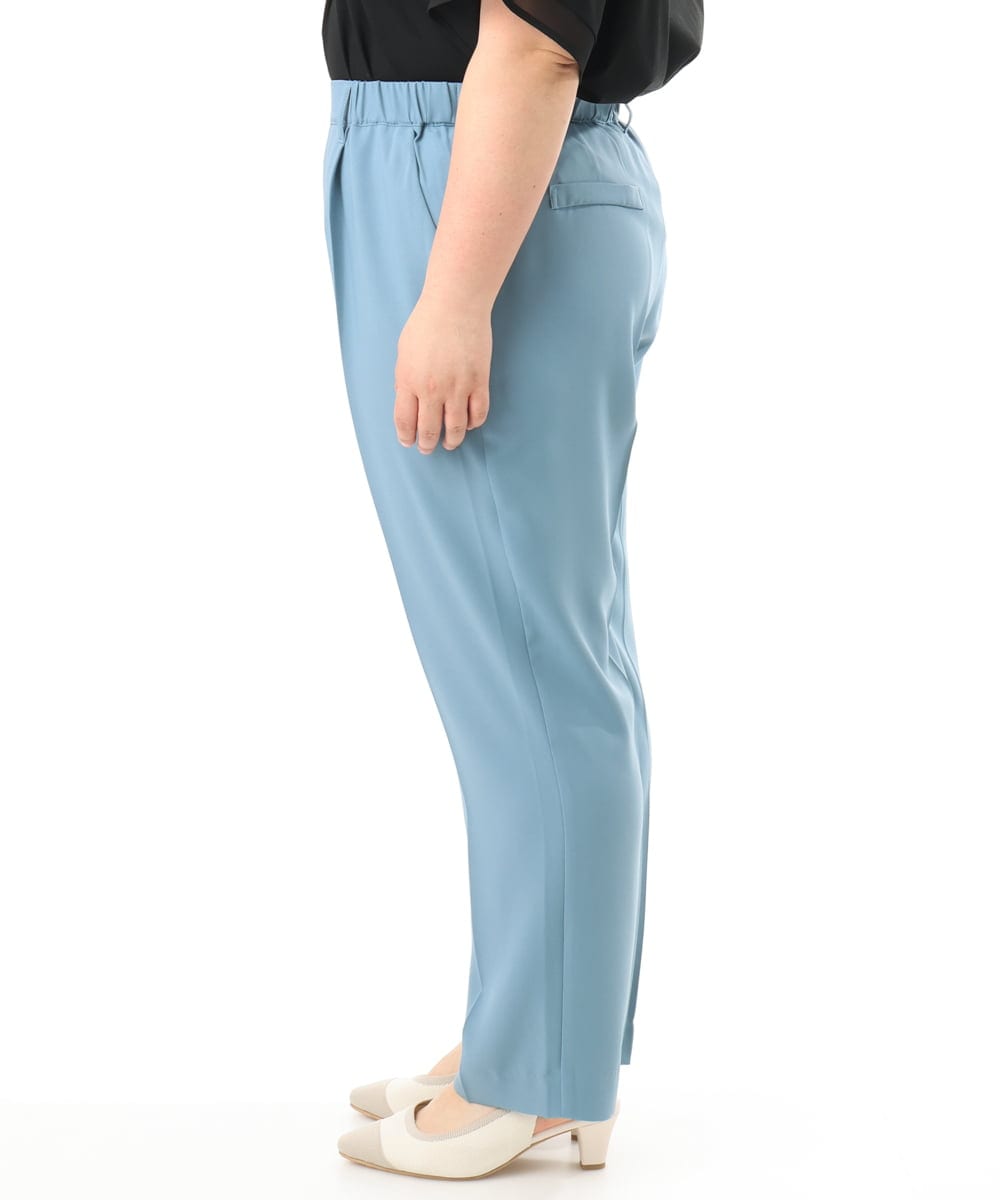 OLLGD08119 eur3(エウルキューブ) 【大きいサイズ/機能素材】洗えるカノコセンタープレスパンツ ライトブルー