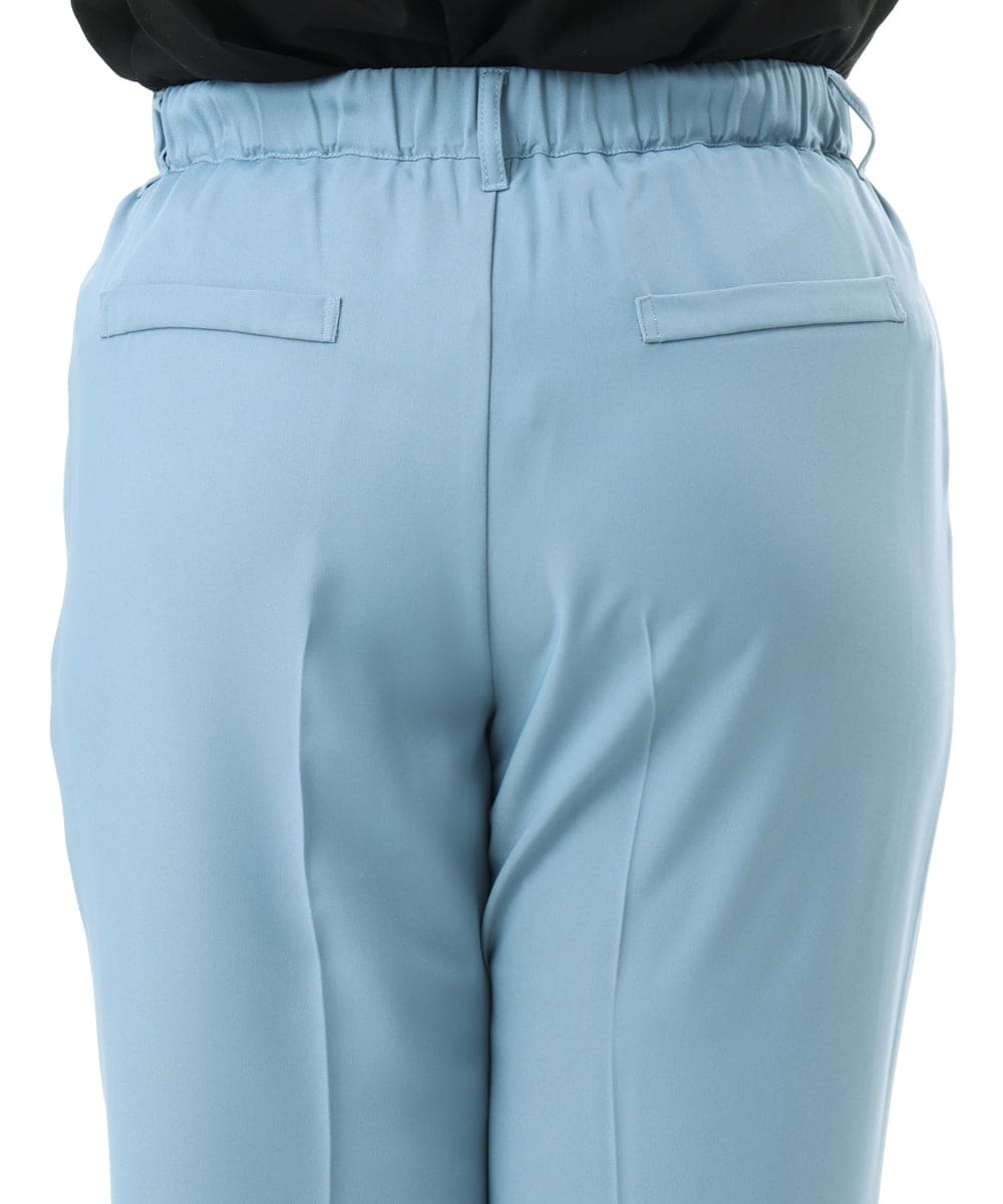 OLLGD08119 eur3(エウルキューブ) 【大きいサイズ/機能素材】洗えるカノコセンタープレスパンツ ライトブルー