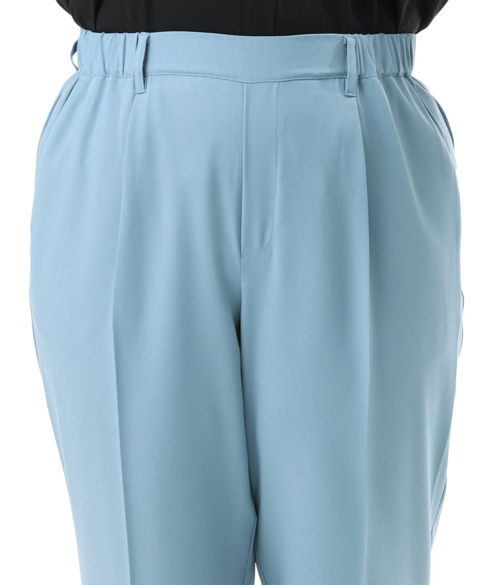 OLLGD08119 eur3(エウルキューブ) 【大きいサイズ/機能素材】洗えるカノコセンタープレスパンツ ライトブルー