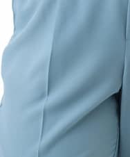 OLLGD08119 eur3(エウルキューブ) 【大きいサイズ/機能素材】洗えるカノコセンタープレスパンツ ライトブルー