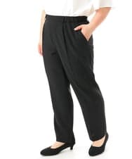 OLLGD08119 eur3(エウルキューブ) 【大きいサイズ/機能素材】洗えるカノコセンタープレスパンツ ブラック