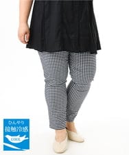 OLLGD14089 eur3(エウルキューブ) 【WEB先行販売】【大きいサイズ/接触冷感】ハイパーストレッチカットレングスパンツ ネイビー