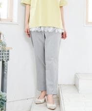 OLLGD14089 eur3(エウルキューブ) 【WEB先行販売】【大きいサイズ/接触冷感】ハイパーストレッチカットレングスパンツ グレー