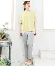 OLLGD14089 eur3(エウルキューブ) 【WEB先行販売】【大きいサイズ/接触冷感】ハイパーストレッチカットレングスパンツ グレー