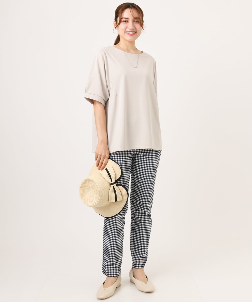 OLLGD15089 eur3(エウルキューブ) 【大きいサイズ/接触冷感】ハイパーストレッチパンツ ネイビー