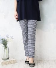 OLLGD15089 eur3(エウルキューブ) 【WEB先行販売】【大きいサイズ/接触冷感】ハイパーストレッチパンツ ネイビー