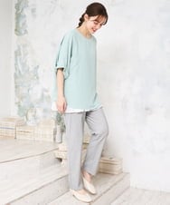 OLLGD15089 eur3(エウルキューブ) 【WEB先行販売】【大きいサイズ/接触冷感】ハイパーストレッチパンツ グレー