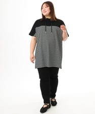 OLLGD15089 eur3(エウルキューブ) 【WEB先行販売】【大きいサイズ/接触冷感】ハイパーストレッチパンツ ブラック