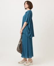 OLLGD19119 eur3(エウルキューブ) 【大きいサイズ】シア―ワイドパンツ ブルー