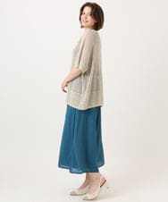 OLLGD19119 eur3(エウルキューブ) 【大きいサイズ】シア―ワイドパンツ ブルー