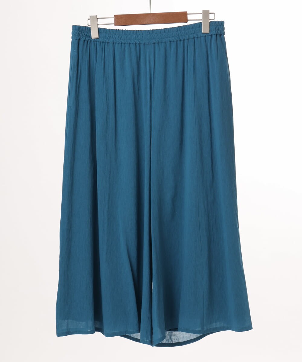 OLLGD19119 eur3(エウルキューブ) 【大きいサイズ】シア―ワイドパンツ ブルー