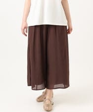 OLLGD19119 eur3(エウルキューブ) 【大きいサイズ】シア―ワイドパンツ ブラウン