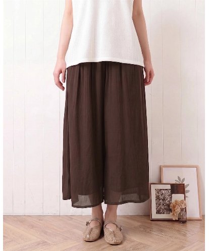 OLLGD19119 eur3 【大きいサイズ】シア―ワイドパンツ