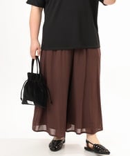 OLLGD19119 eur3(エウルキューブ) 【大きいサイズ】シア―ワイドパンツ ブラウン