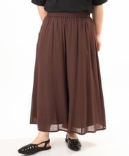 OLLGD19119 eur3(エウルキューブ) 【大きいサイズ】シア―ワイドパンツ ブラウン