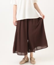 OLLGD19119 eur3(エウルキューブ) 【大きいサイズ】シア―ワイドパンツ ブラウン