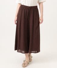 OLLGD19119 eur3(エウルキューブ) 【大きいサイズ】シア―ワイドパンツ ブラウン